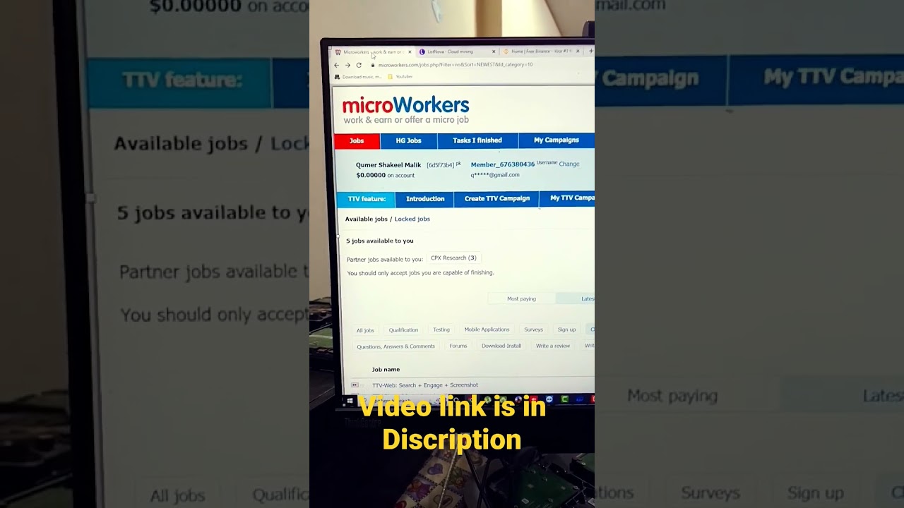 earn money by doing small tasks.