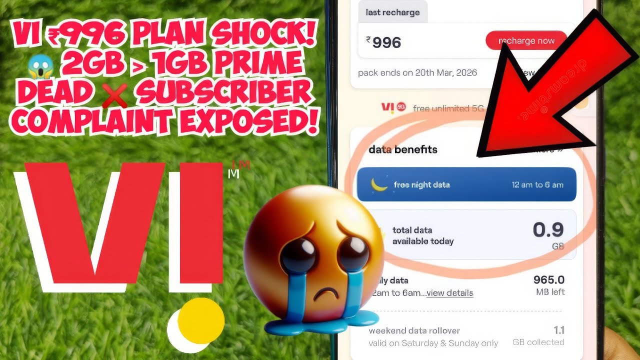𝗩𝗜 ₹𝟵𝟵𝟲 𝗣𝗹𝗮𝗻 𝗦𝗛𝗢𝗖𝗞! 😱 𝟮𝗚𝗕&rarr;𝟭𝗚𝗕, 𝗣𝗿𝗶𝗺𝗲 𝗗𝗘𝗔𝗗 ❌ | 𝗦𝘂𝗯𝘀𝗰𝗿𝗶𝗯𝗲𝗿 𝗖𝗼𝗺𝗽𝗹𝗮𝗶𝗻𝘁 𝗘𝘅𝗽𝗼𝘀𝗲𝗱!