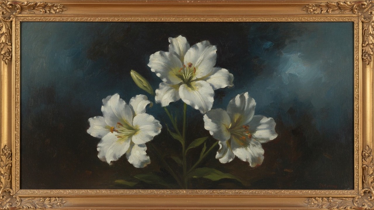 Luxury Vintage Floral Frame TV Art in 4K 🌸 Elegant Flower Painting | TV Art Screensaver Home Decor