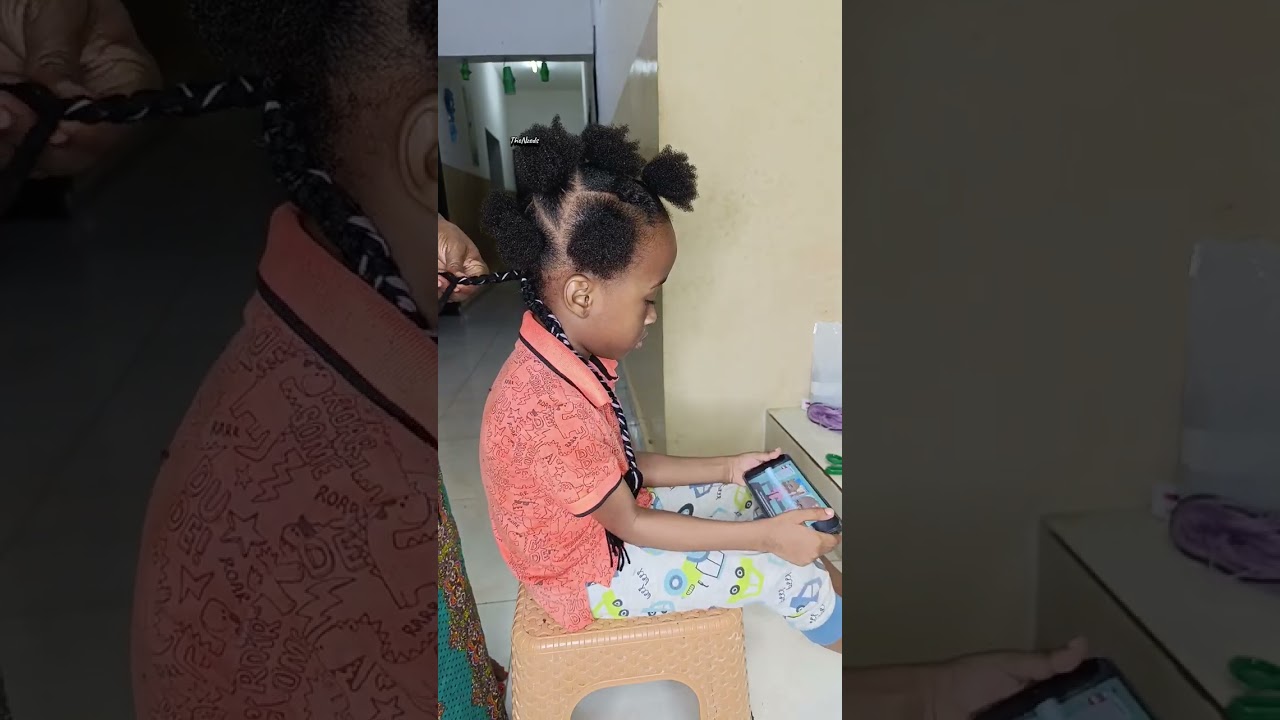 Beautiful baby girl Bantuknots hairstyle with knitting, crotchet wool | Black girl hairstyle