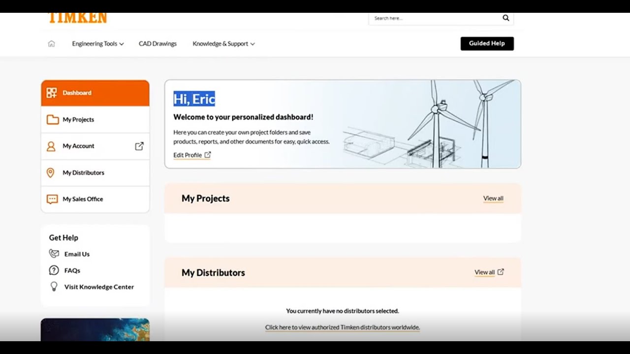 Timken Online Engineering Tools: My Dashboard Experience