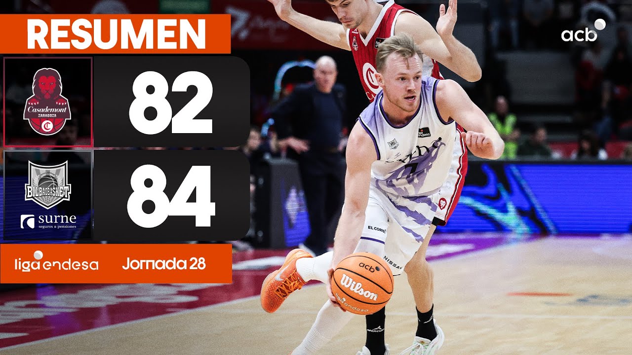 Casademont Zaragoza - Surne Bilbao (82 - 84) RESUMEN | Liga Endesa 2025-26