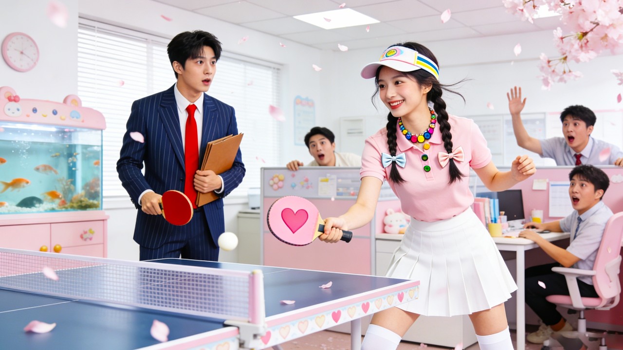 Semua kerja serius, cuma gadis lucu main pingpong! CEO jatuh cinta pandang pertama!