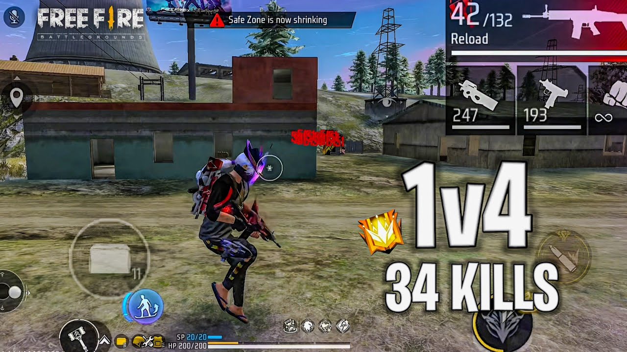 Clutch King 👑 1v4 BR Rank Push 34 Kills | Free Fire