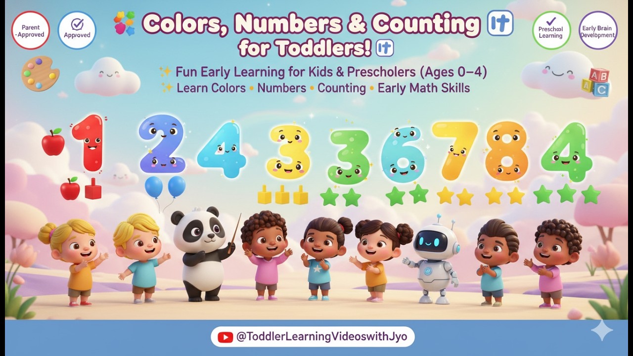 Colors, Numbers & Counting for Toddlers and Preschoolers | 30+ Minutes Fun Early Learning for Kids
