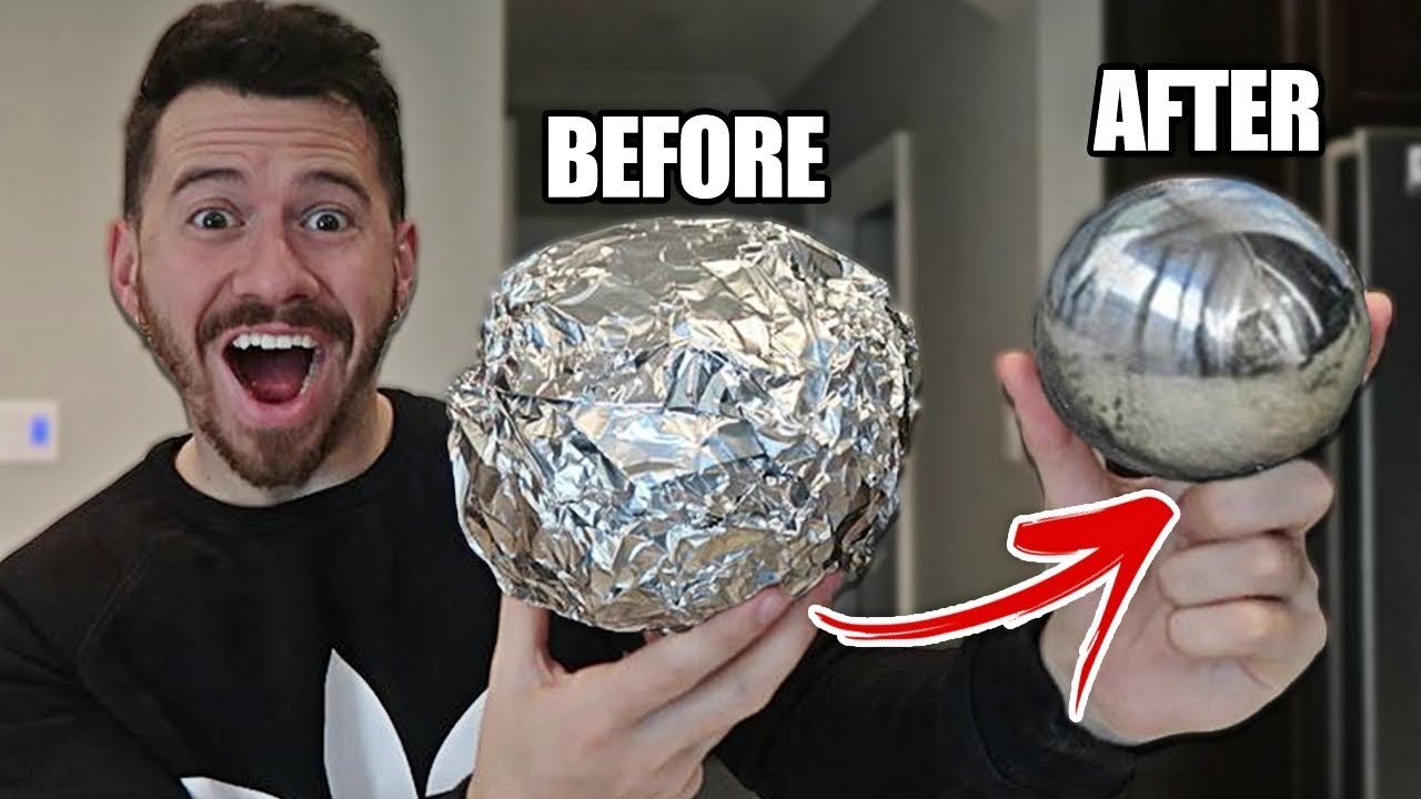 GIANT MIRROR POLISHED JAPANESE ALUMINUM FOIL BALL CHALLENGE!! *How To Make Japanese Foil Ball*