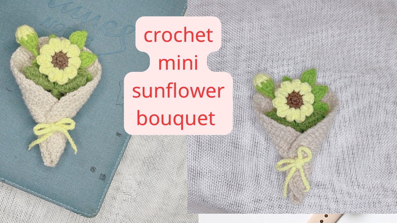 How to Crochet a Mini Sunflower Bouquet 🌻 | Cách móc bó hoa hướng dương mini bằng len