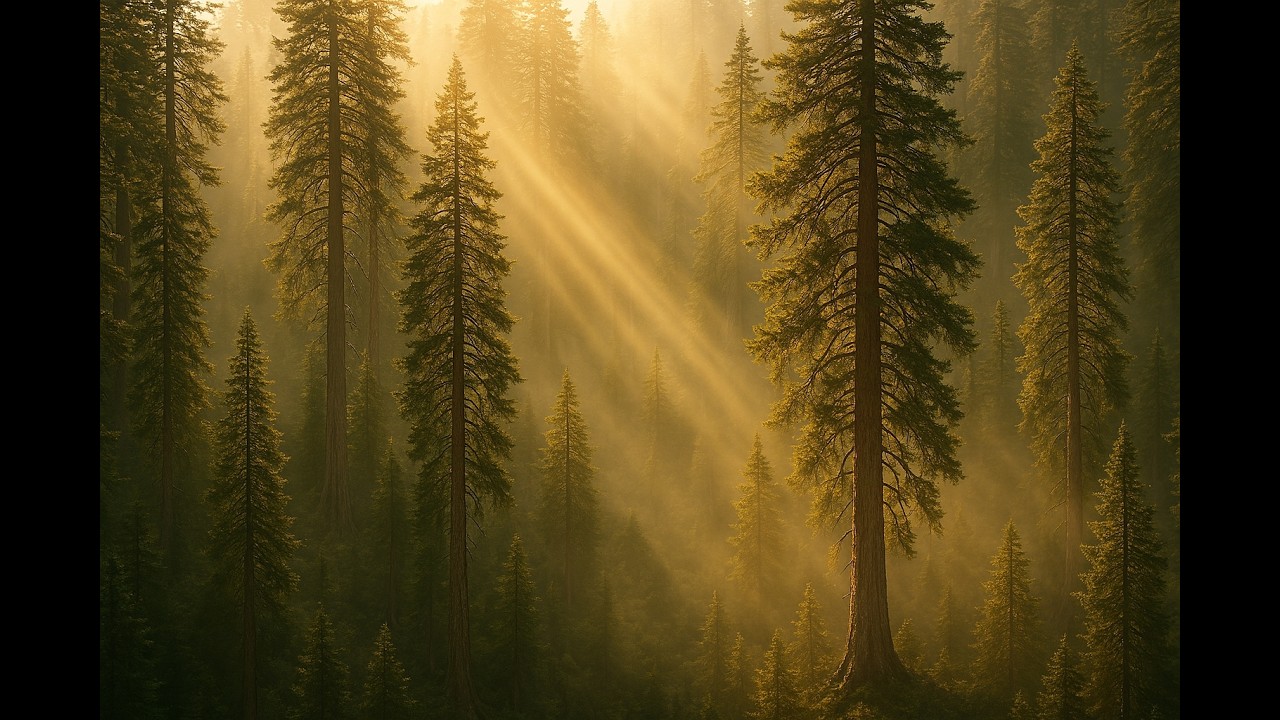 Golden Hour in a Misty Forest | Relaxing Sunlight for Sleep & Study