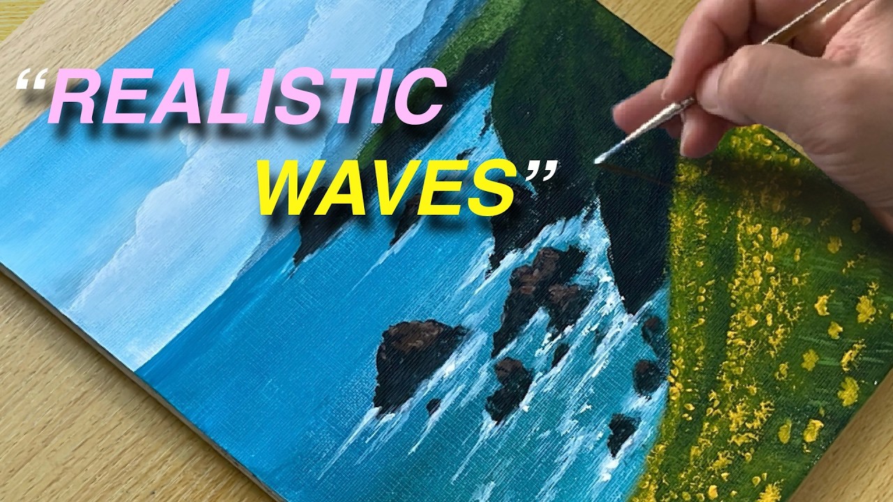 EASY Way to Paint Clouds and Waves for Beginners