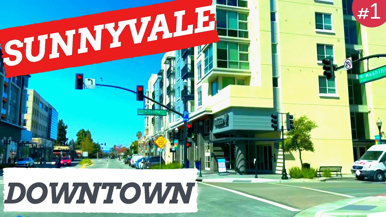 Driving Downtown - Sunnyvale California - Driving Touring Video - USA