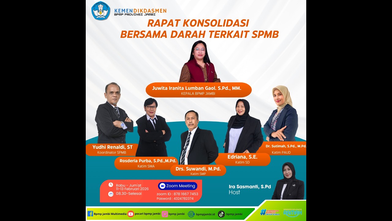 ROADSHOW Sosialisasi Program Prioritas Kemendikdasmen BPMP Jambi (Jum'at 13/02/2026) Sesi ke-1