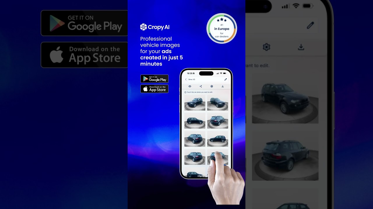 The best car background editing app for dealers: Cropy AI!