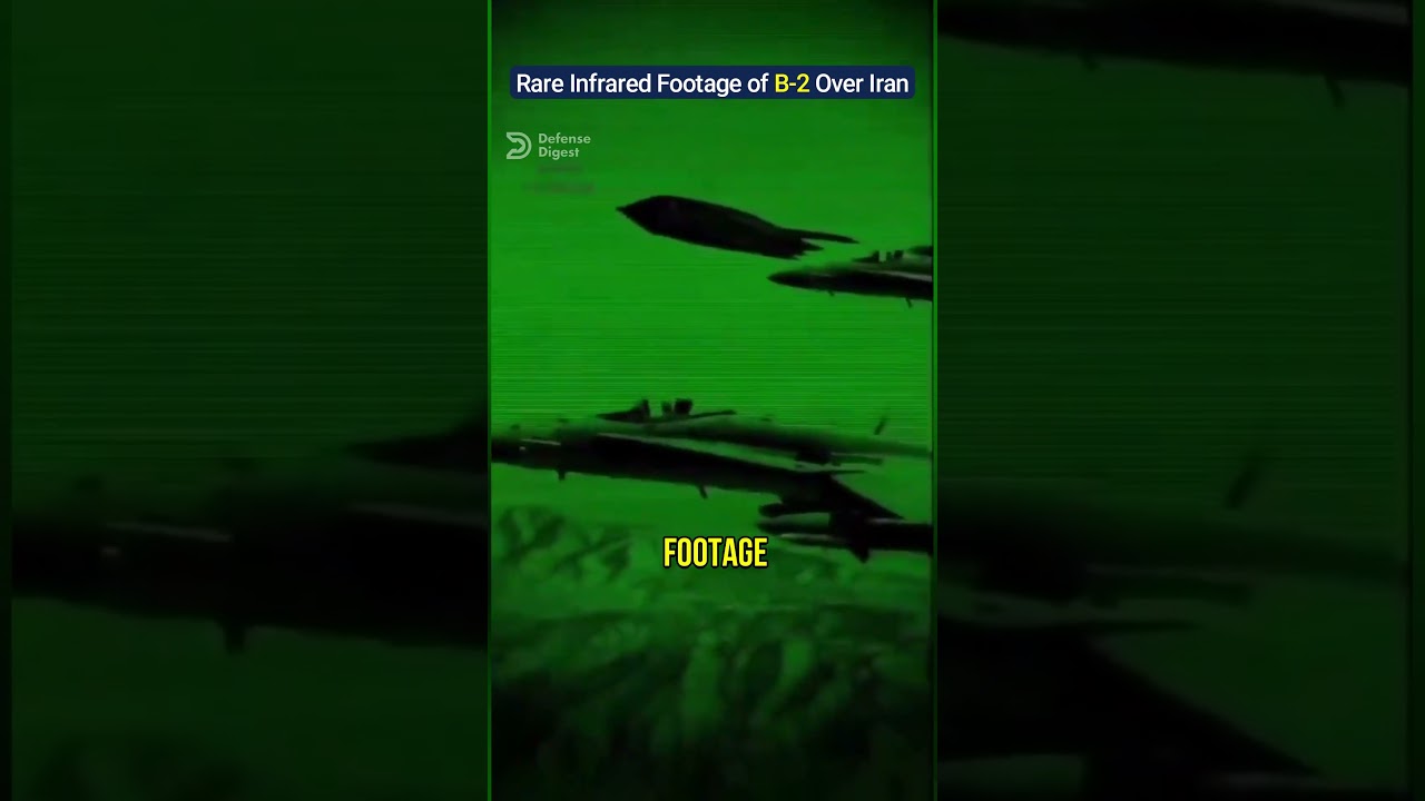 Rare Infrared Footage of B-2 Stealth Bomber Strike Over Iran