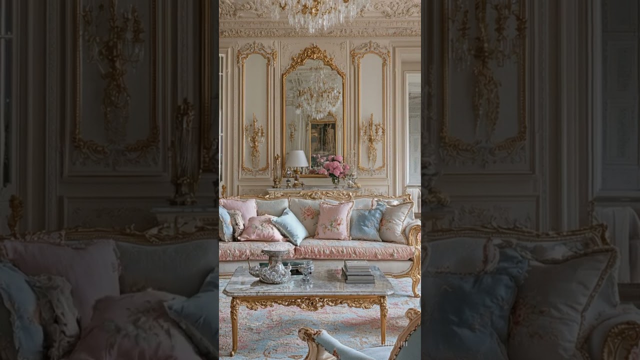 Baroque pastel Interior transition. Roses to pillow #homedecor #baroque #sora #renderlovers #decor