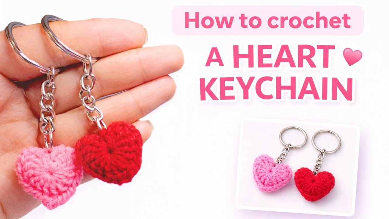 How to Crochet a Heart Keychain 💖 | Easy Valentine Gift Tutorial