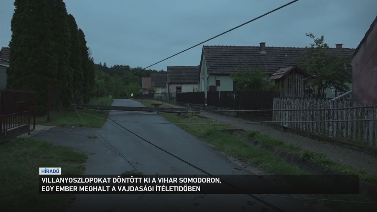 Villanyoszlopokat döntött ki a vihar Somodoron