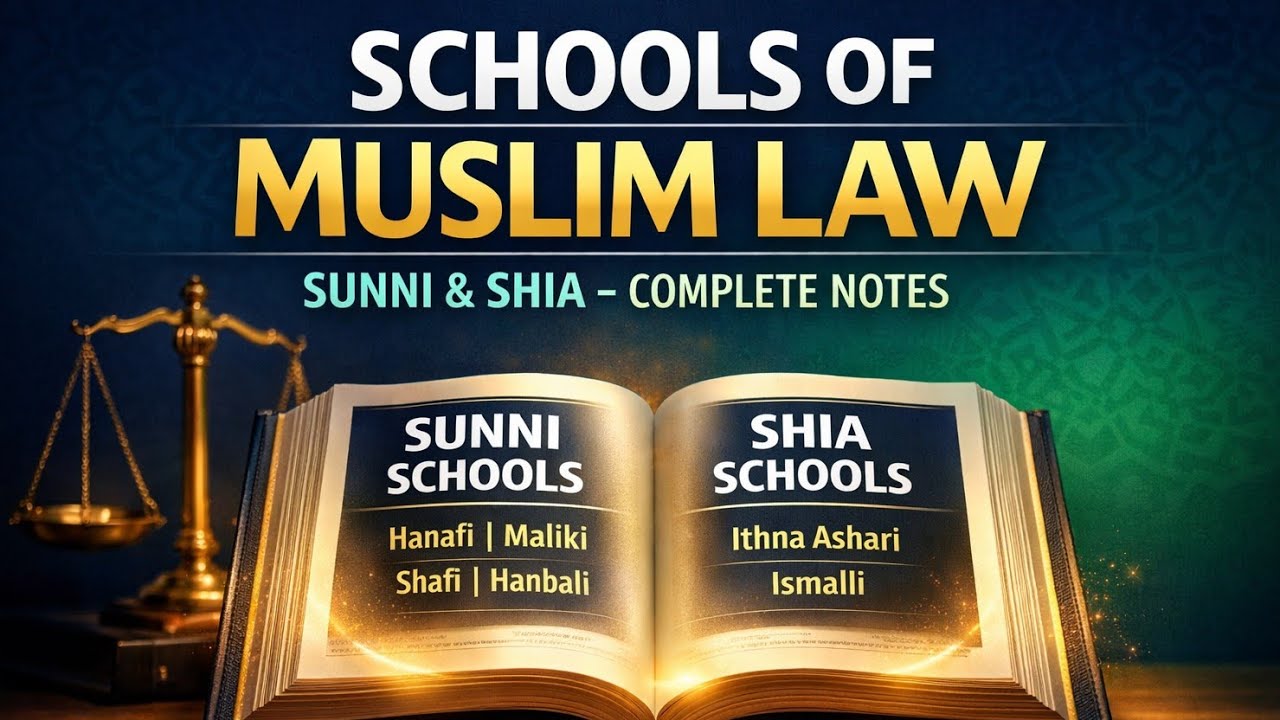 Schools of Muslim Law | Sunni & Shia Schools Explained in Detail#muslimlaw#judiciary#ballb#viral