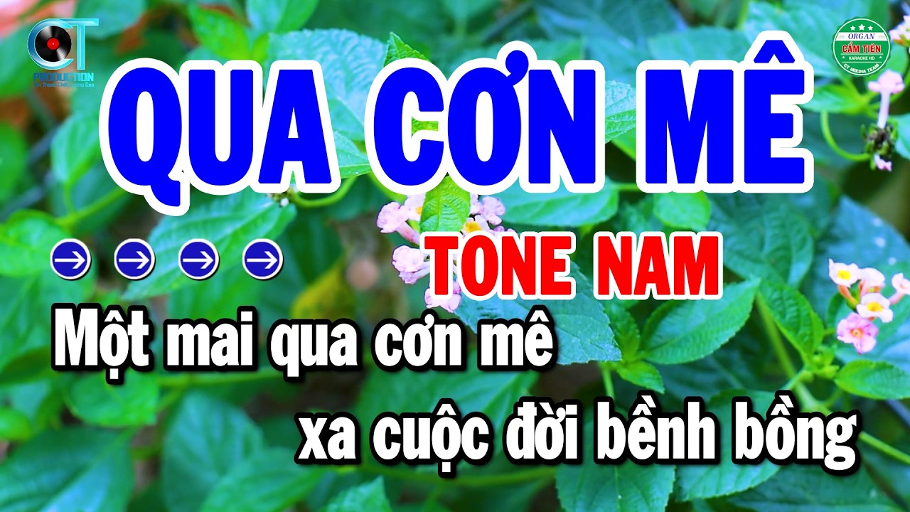 Karaoke Qua Cơn Mê Tone Nam Nhạc Sống Beat Hay Dễ Hát | Cẩm Tiên Organ