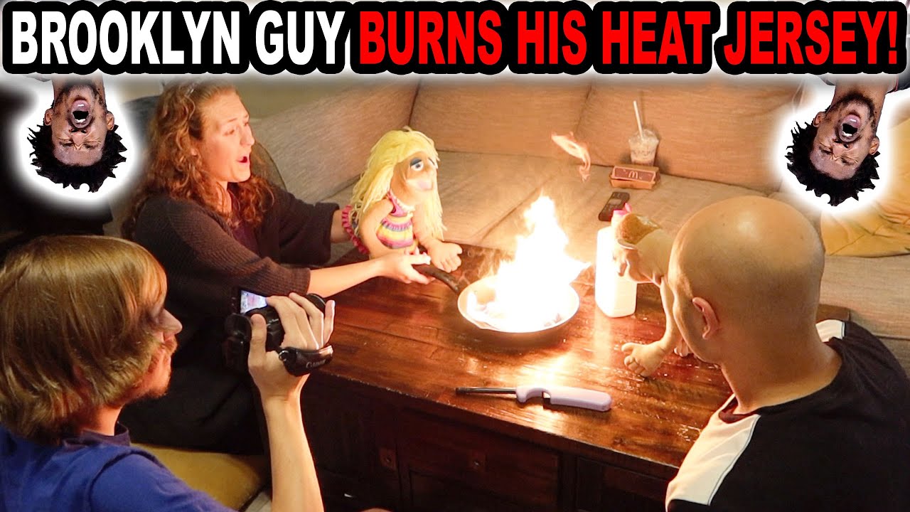 BROOKLYN GUY BURNS HIS HEAT JERSEY!