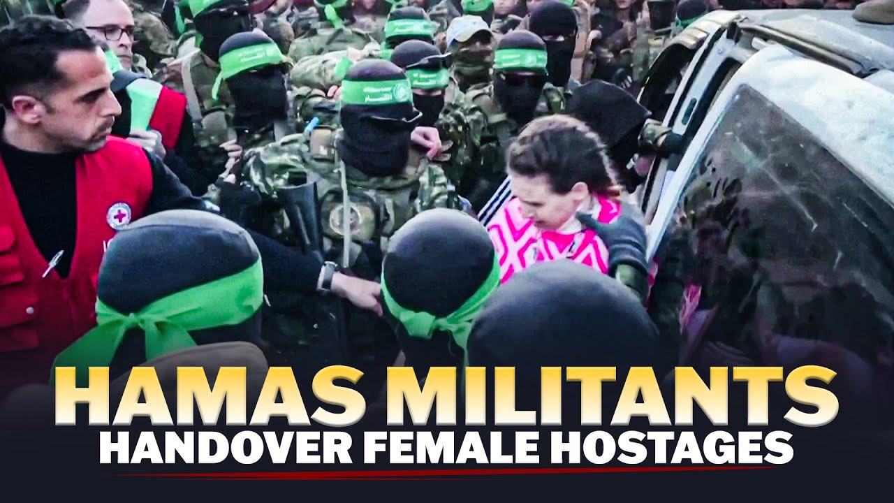 Hamas militants handover women hostages |Red Cross | Israel Hamas| Gaza Ceasefire | Breaking news |