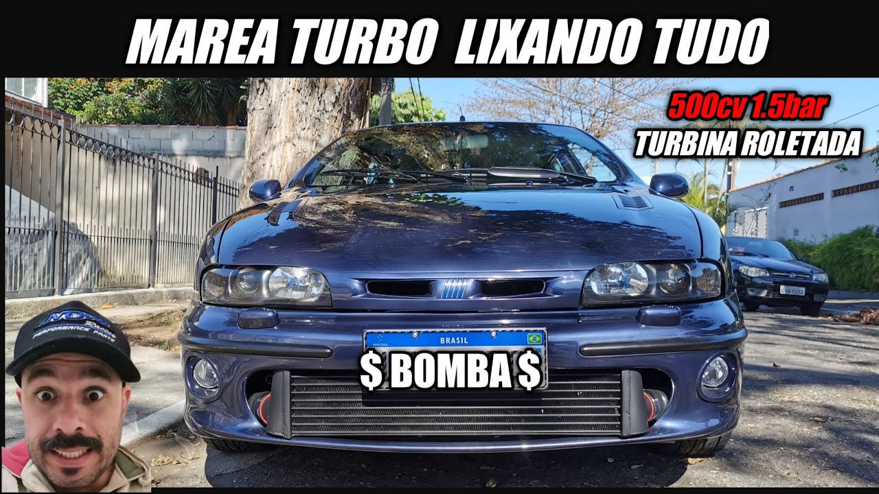MAREA TURBO 2.5  ACELERANDO FORTE NO ROL&Ecirc; COM 1.4Bar 500CV - SER&Aacute; QUE O AP TEM VEZ?
