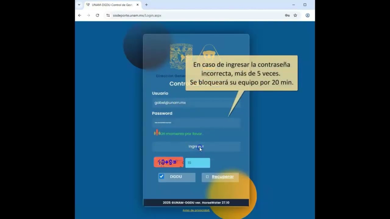 Tutoriales de guía para inicio de sesión Sistema de Control de Gestión