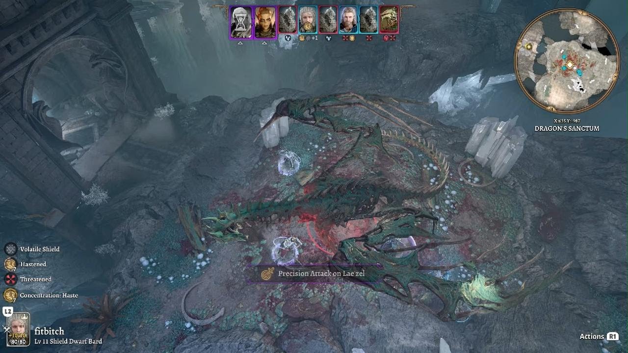 Baldur's Gate 3 on ps5 when father and son fight dragon