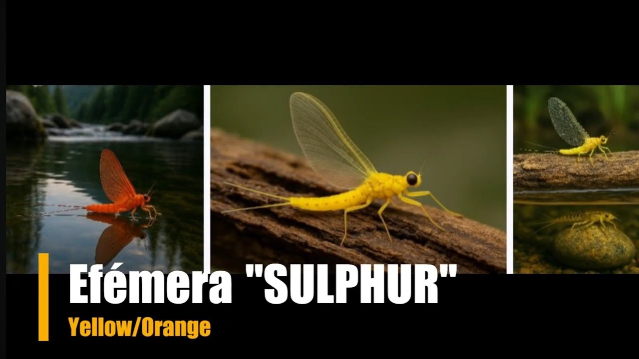 🎣 Montaje Efémera “HEPTAGENIA SULPHUREA” Yellow/Orange