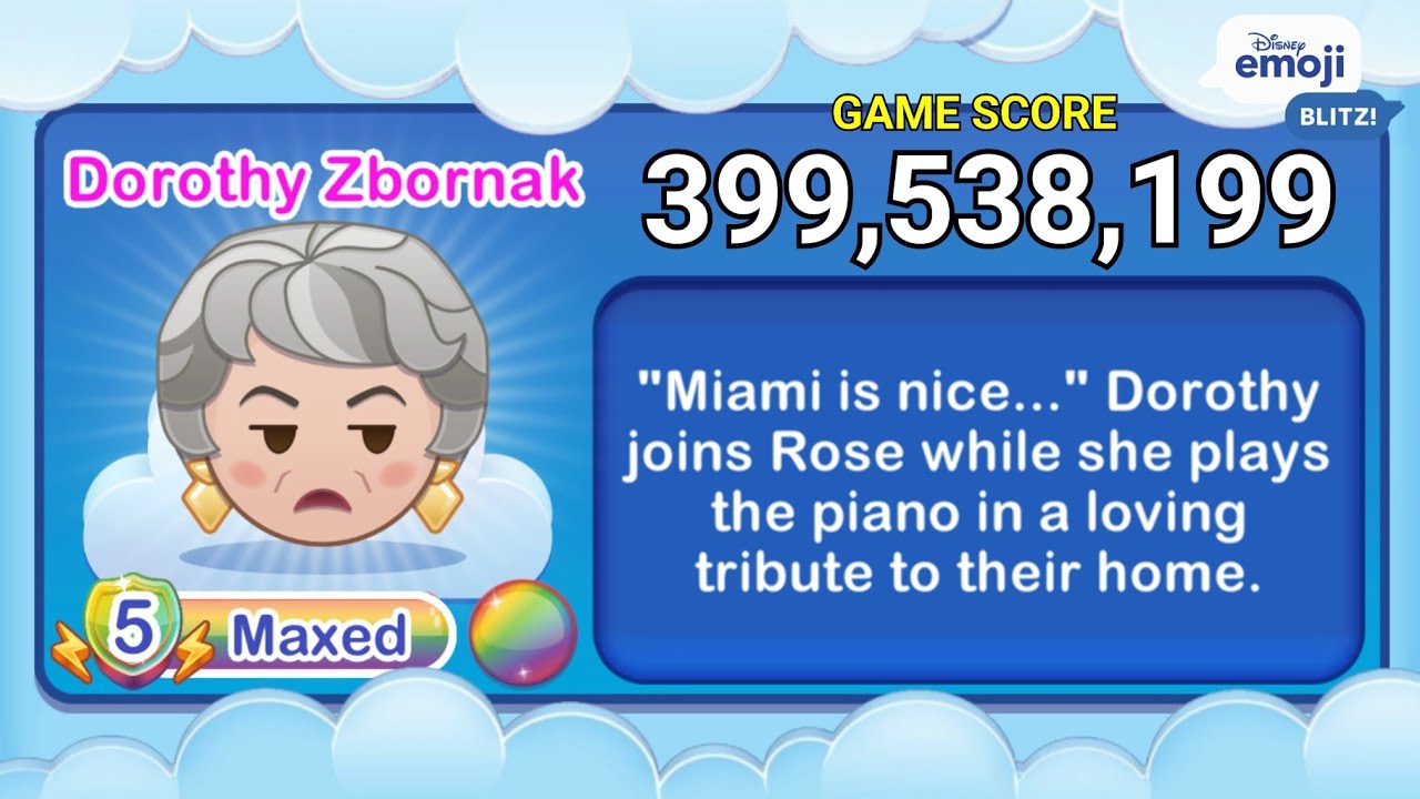Disney Emoji Blitz DOROTHY ZBORNAK (L5) - Golden Girls - v61 - Insane gameplay!