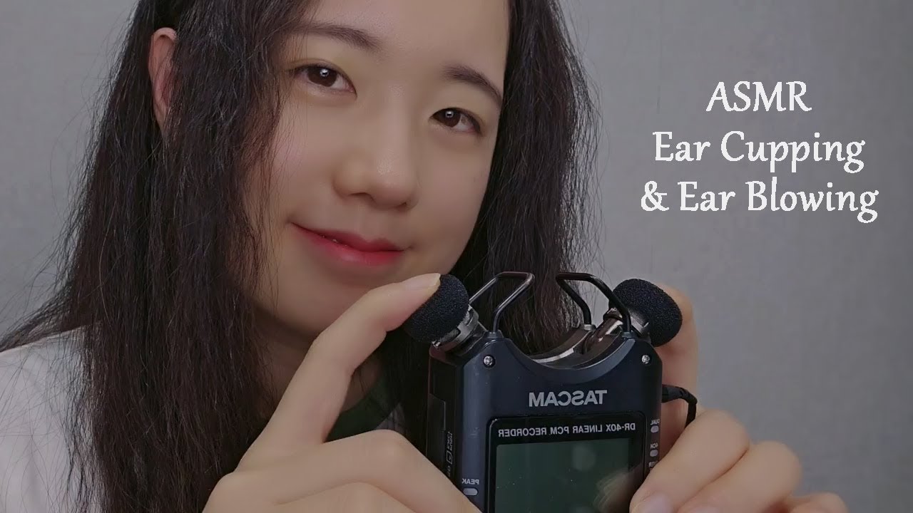 ASMR Ear Cupping & Ear Blowing | Breathing  Sounds, 'shh~', Tascam, Foam Cover (No Talking, 1 Hour)