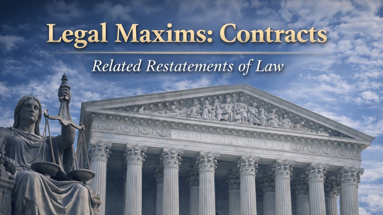 Legal Maxims: Contracts - Related Restatements of Law