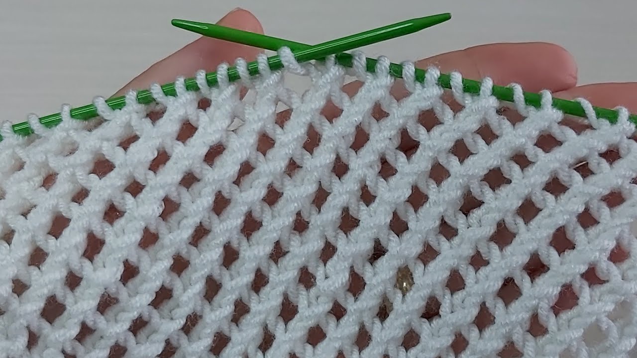 İki şiş kolay file  model anlatımı 💐crochet knitting