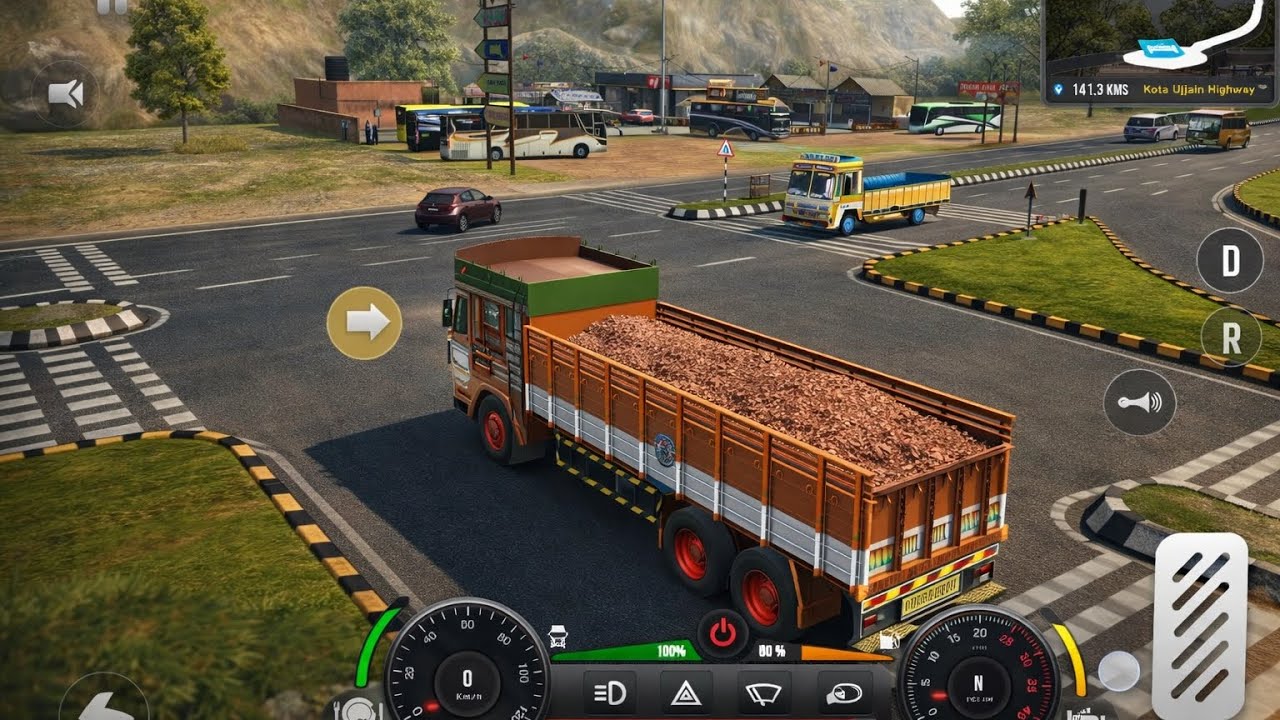 Indian Truck Simulator Game 🎮 | बजरी लदा ट्रक हाईवे क्रॉसिंग पर!
