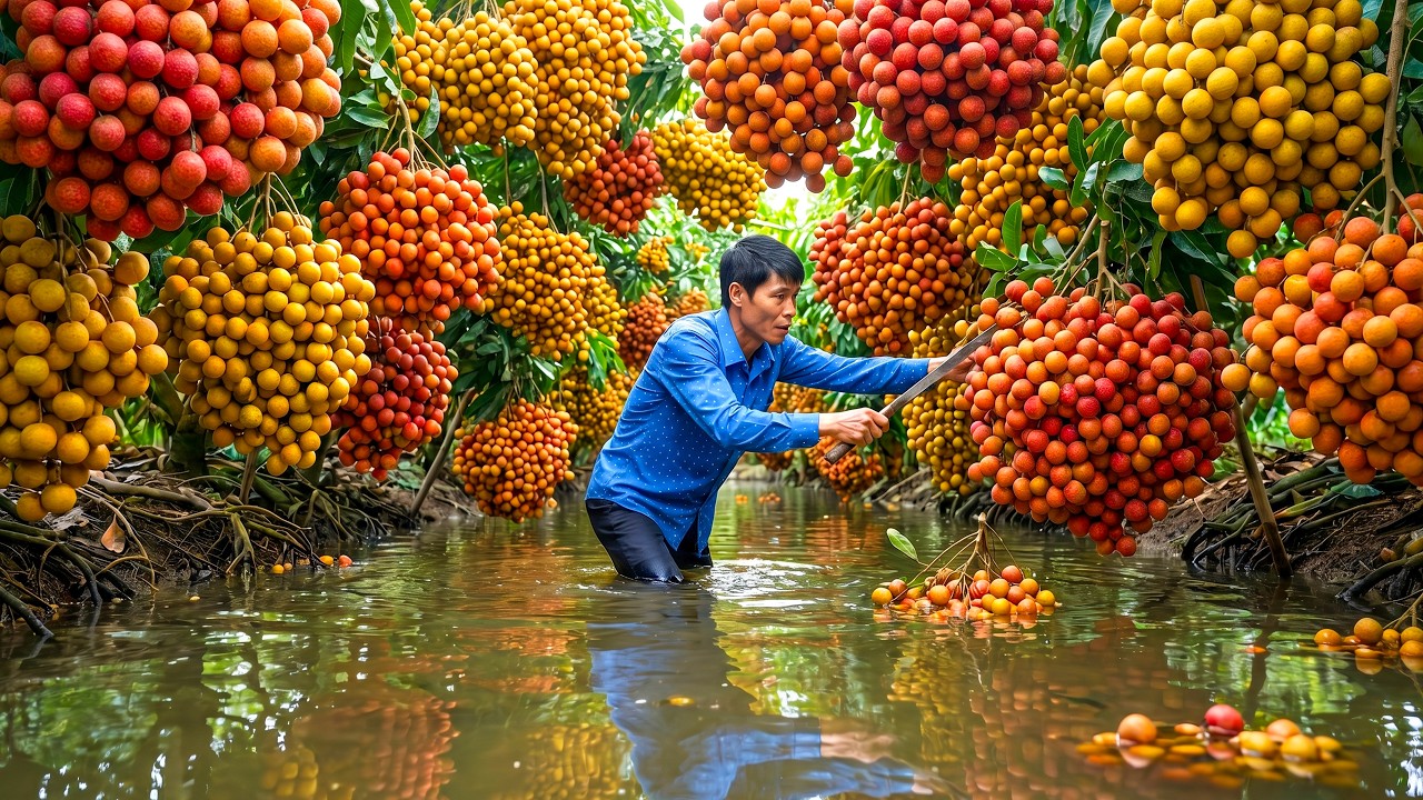 Harvesting 999+KG of Extremely Rare Wild Fruits to Sell at the Village Market - Farm Renovation