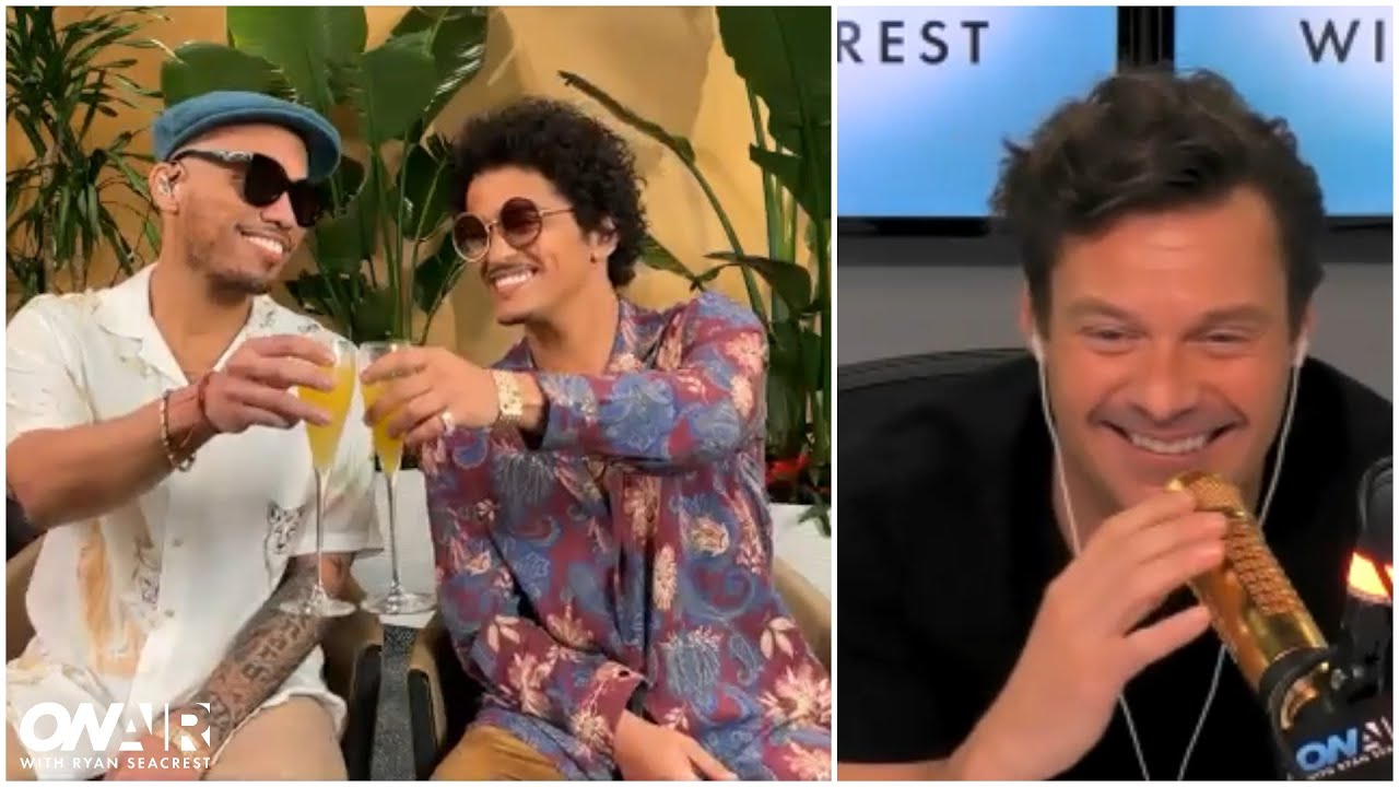 Bottoms Up! Seacrest, Bruno Mars & Anderson .Paak Celebrate Silk Sonic’s ‘Leave The Door Open’