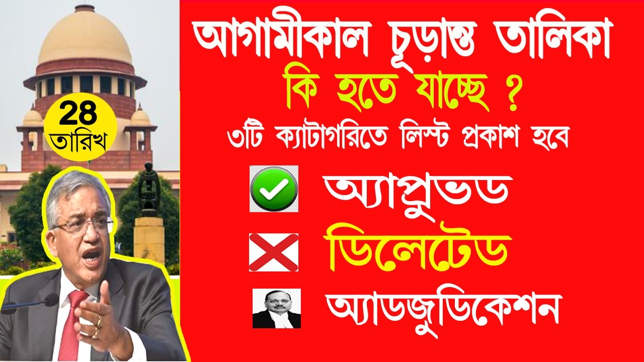 SIR News : ৩টি ক্যাটাগরিতে চূড়ান্ত তালিকা প্রকাশিত হবে || ২৮ তারিখ চূড়ান্ত তালিকা প্রকাশিত হবে।