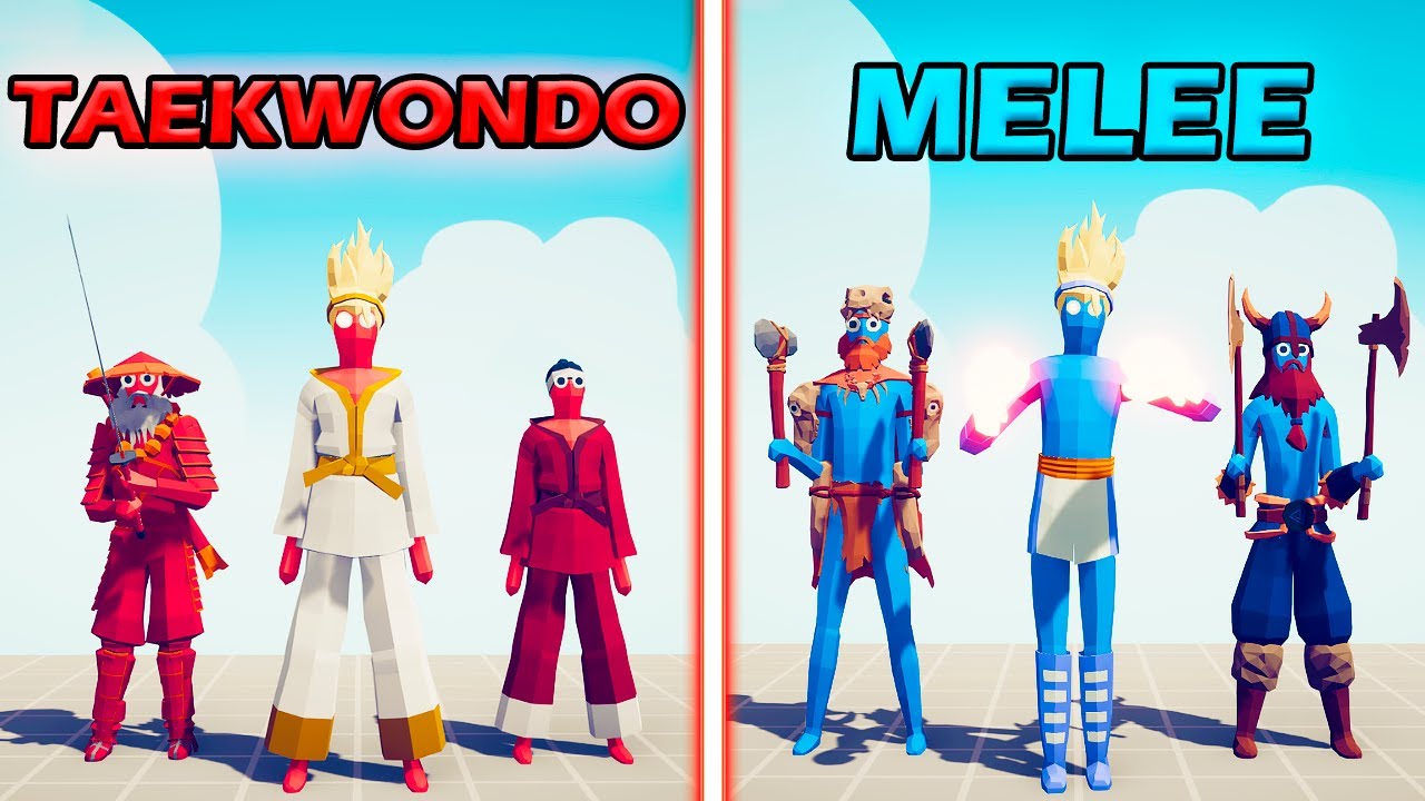 TAEKWONDO TEAM vs MELEE UNITS TEAM - Totally Accurate Battle Simulator | TABS