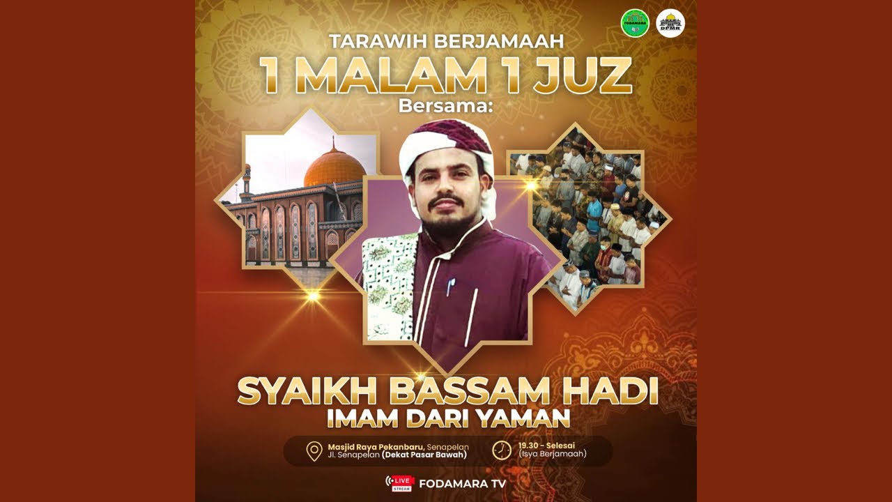 TARAWIH 1 JUZ MALAM KE-4 | MASJID RAYA PEKANBARU