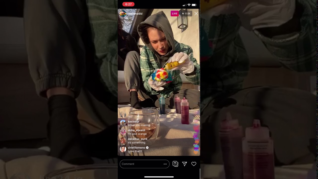 Bella Hadid Instagram Live - March 26, 2020