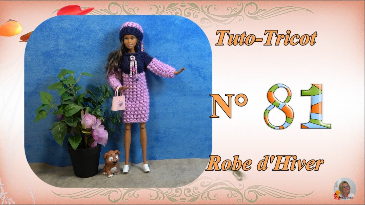 🥢 Tuto Tricot Barbie N°81| 👗 Une Robe d'Hiver en laine Zeeman