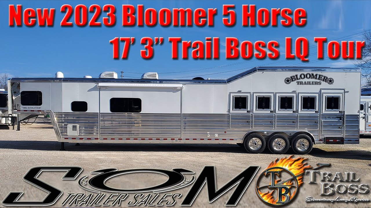 New Bloomer 5 Horse Trailer, Custom 17' 3'' Trail Boss LQ & Slide, INCREDIBLE Living Quarter Tour! 🐎