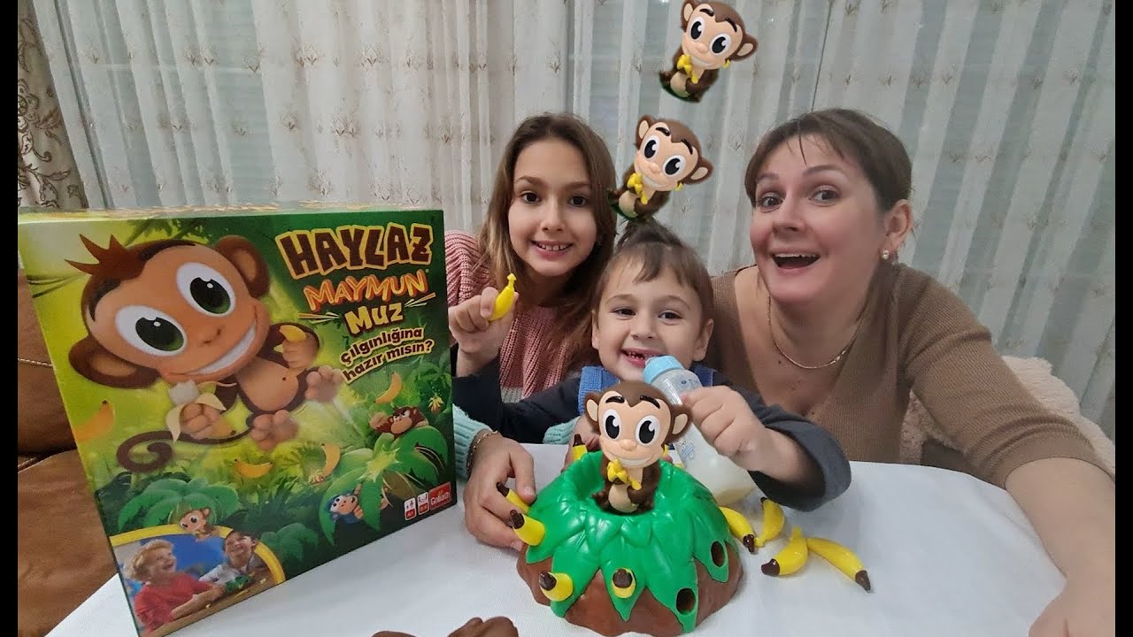 Haylaz maymun oynuyoruz. Muzları en çok toplayan kazanıyor