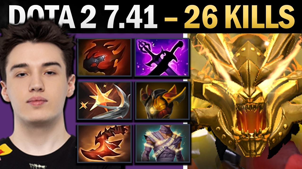 Axe Dota 2 7.41 with 26 Kills and Tarrasque - Dota Gameplay