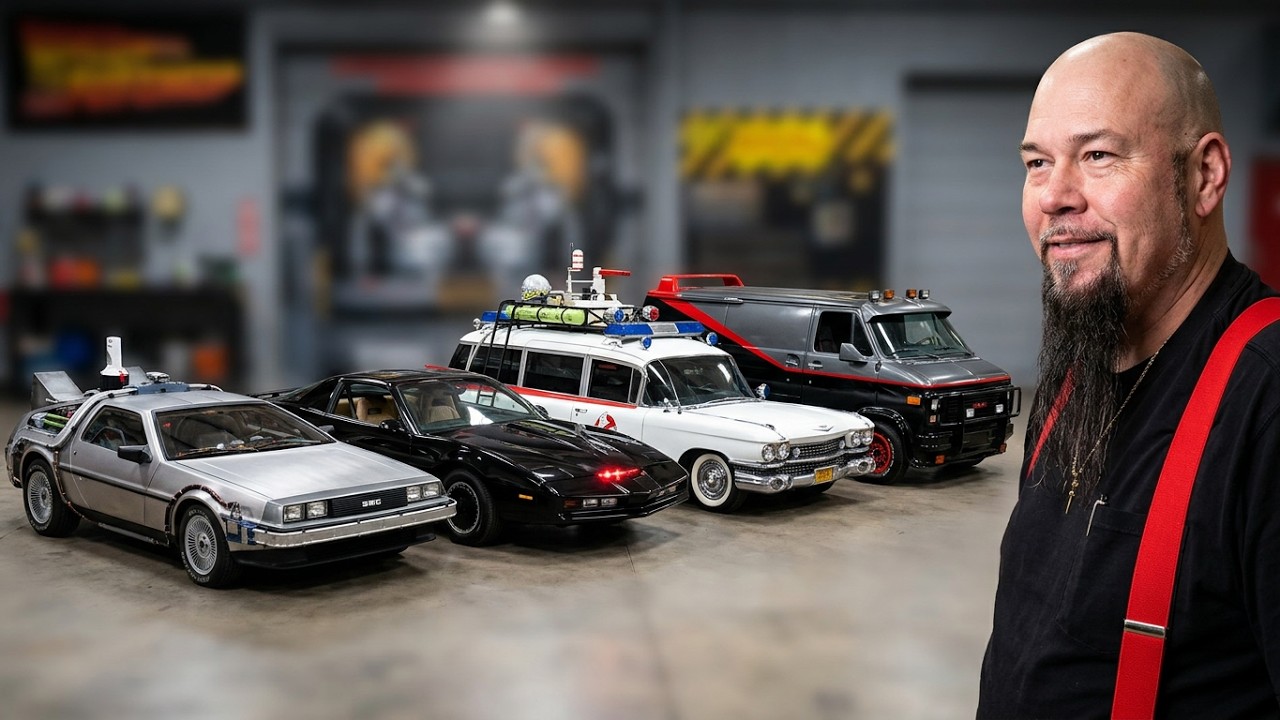 The Bob's Prop Shop Fleet of Replica Movie Cars! Time Machine! KITT! ECTO-1! A-TEAM!