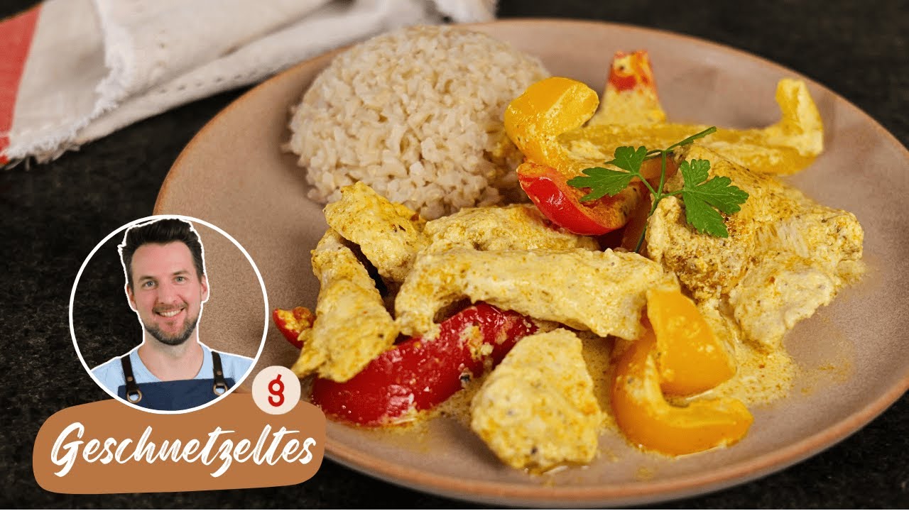 Hähnchengeschnetzeltes mit Paprika aus dem Dampfgarer