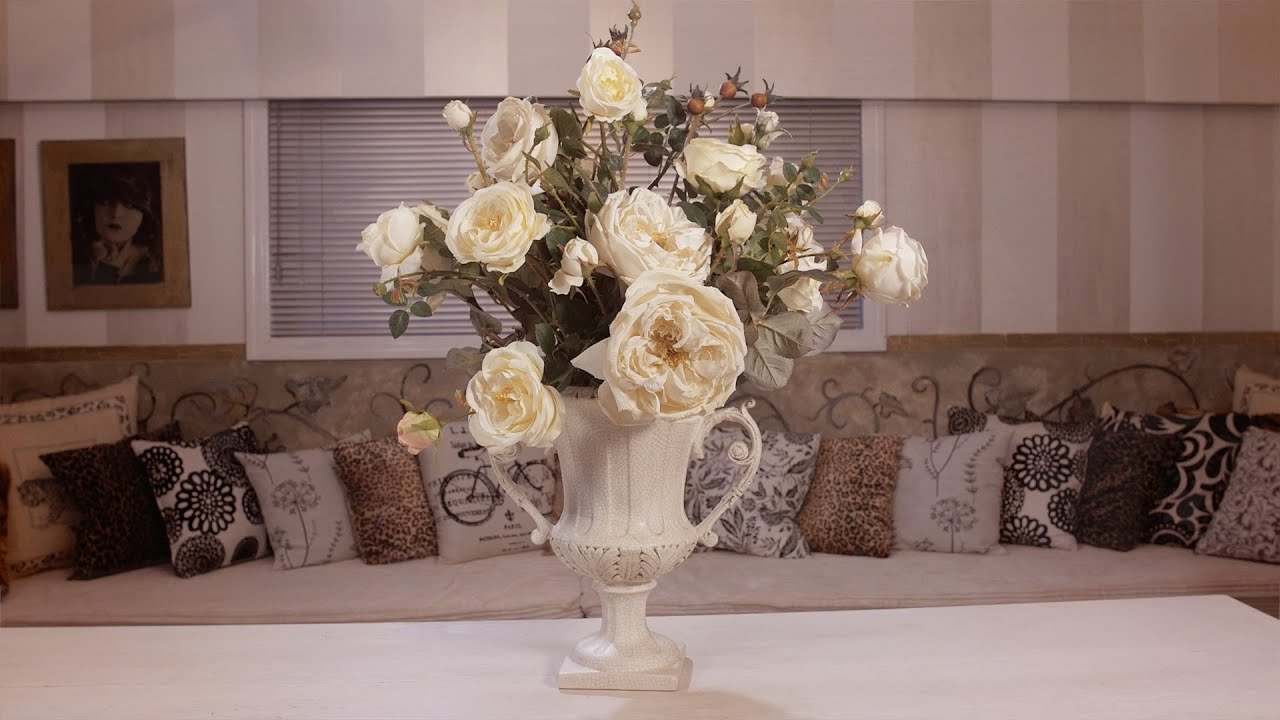 Informal Elegant Rose Urn Arrangement Floristry Tutorial