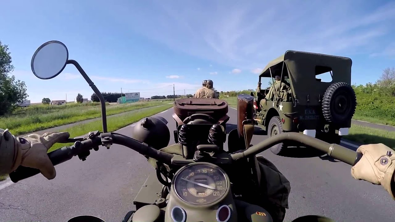WW2 Trip sur l'ïle d'Oléron avec l'Indian Head ASBL - Avril 2015 // Harley WLA - C OnBoard