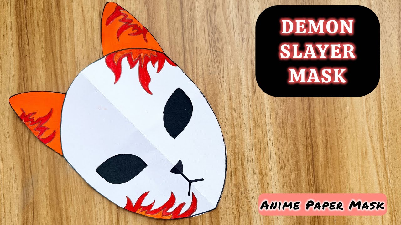DIY Sabito Fox Mask | Demon Slayer Easy Paper Craft Tutorial 🎭 #sabito #demonslayer #animecraft