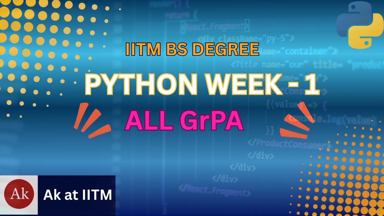 📘 IITM BS Degree | Python Week-1 🐍 | GRPA 1–5 Solutions