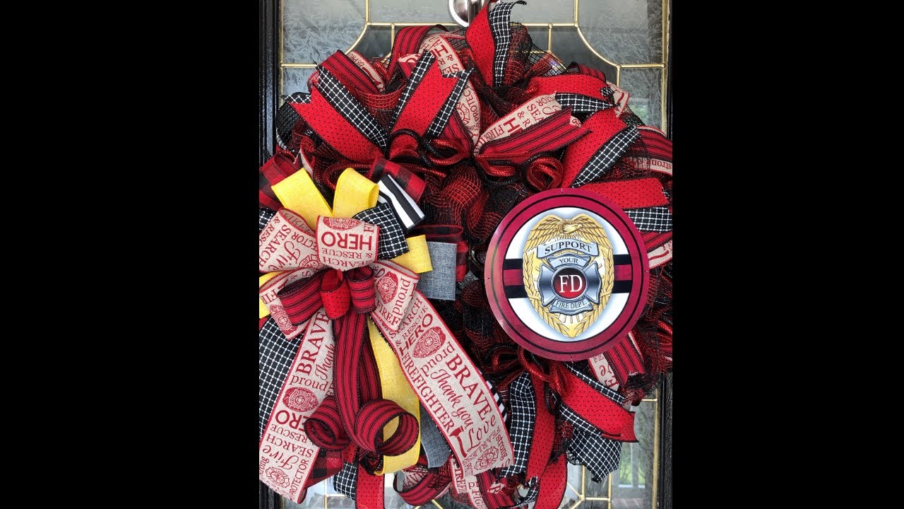 How to make a Firefighter Themed Wreath with Wreath Decor by Dawn
